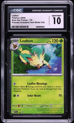 2025 Pokemon Scarlet & Violet Promo Prismatic Evolutions Tech Sticker Leafeon #170 CGC 10 GEM