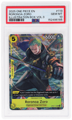 2025 One Piece Promo Illustration Box Volume 3 Roronoa Zoro #OP07-113 PSA 10