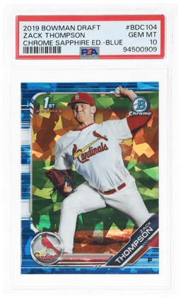 2019 Bowman Draft Chrome Sapphire Blue Zack Thompson #BDC104 32/99 PSA 10