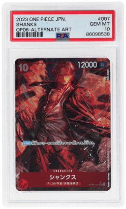 2023 One Piece Wings of the Captain Japanese Alternate Art Shanks #OP06007 PSA 10