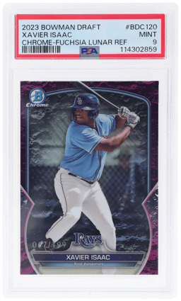 2023 Bowman Draft Chrome Fuchsia Lunar Xavier Isaac #BDC120 67/199 PSA 9