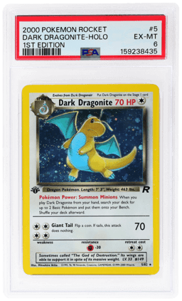 2000 Pokemon Team Rocket 1st Edition Holo Dark Dragonite #5 PSA 6