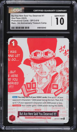 2025 One Piece 3rd Treasure Manga Alt Art But Ace Here Said You Deserved It!! CGC 10 GEM MINT