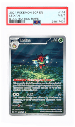 2024 Pokemon Scarlet and Violet Stellar Crown Illustration Rare Holo Ledian #144 PSA 9
