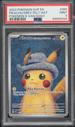 2023 Pokemon SV Promo X Van Gogh Full Art Pikachu With Grey Felt Hat #85 PSA 9 MINT