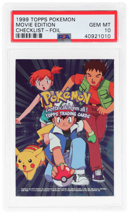 1999 Topps Pokemon the Movie Checklist Foil Movie Edition PSA 10