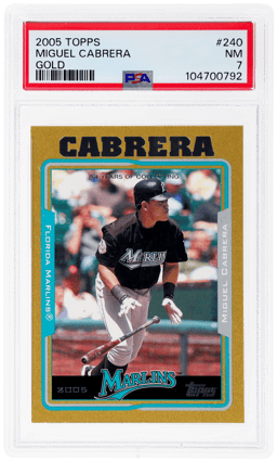 2005 Topps Gold Border Miguel Cabrera #240 1540/2005 PSA 7