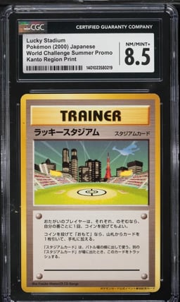 2000 Pokemon Japanese World Challenge Promo Kanto Lucky Stadium CGC 8.5 NM-MT+