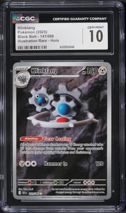 2025 Pokemon Scarlet & Violet Black Bolt IR Klinklang #141 CGC 10 GEM MINT