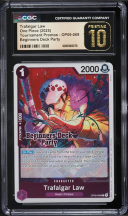 2025 One Piece Tournament Promo Beginners Deck Trafalgar Law #OP09-069 CGC 10 PRISTINE