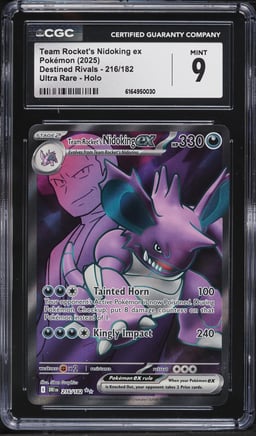 2025 Pokemon Scarlet & Violet Destined Rivals Full Art Team Rocket's Nidoking Ex #216 CGC 9