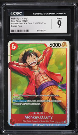 2025 One Piece Starter Deck EX Gear 5 SR Monkey D. Luffy #ST21-014 CGC 9 MINT