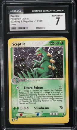 2003 Pokemon EX Ruby & Sapphire Holo Sceptile #11 CGC 7 NRMT