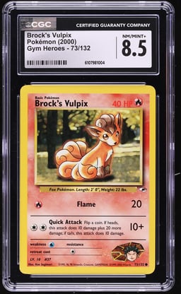 2000 Pokemon Gym Heroes Brock's Vulpix #73 CGC 8.5 NM-MT+