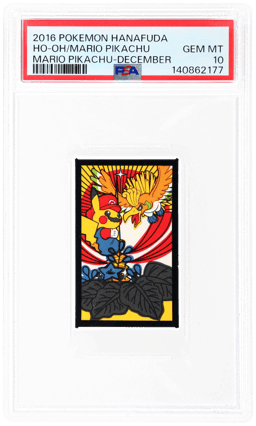 2016 Pokemon Hanafuda Mario Pikachu December Ho-Oh/Mario Pikachu PSA 10