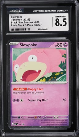 2026 Pokemon Mega Evolution Promo Pitch Black Slowpoke #86 CGC 8.5 NM-MT+