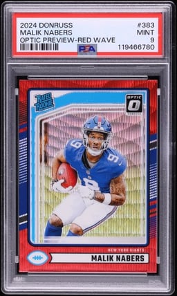 2024 Donruss Optic Preview Red Wave Malik Nabers ROOKIE #383 PSA 9 MINT