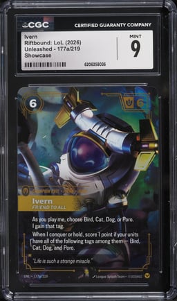 2026 Riftbound League Of Legends LoL Unleashed Ivern #177a CGC 9 MINT