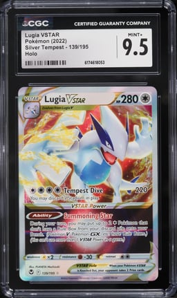 2022 Pokemon Sword & Shield Silver Tempest Holo Lugia VSTAR #139 CGC 9.5 MINT+