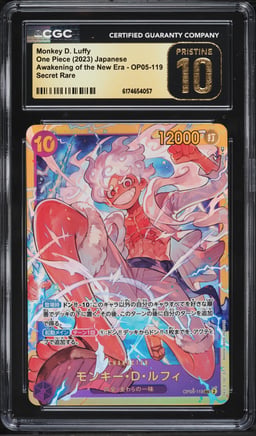 2023 One Piece Japanese Awakening Of The New Era SEC Monkey D. Luffy #OP05-119 CGC 10 PRISTINE