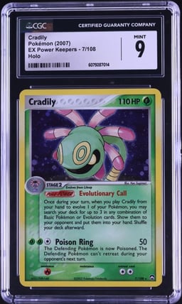 2007 Pokemon EX Power Keepers Holo Cradily #7 CGC 9 MINT