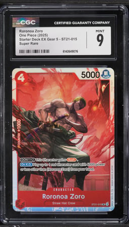 2025 One Piece Starter Deck EX Gear 5 SR Roronoa Zoro #ST21-015 CGC 9 MINT
