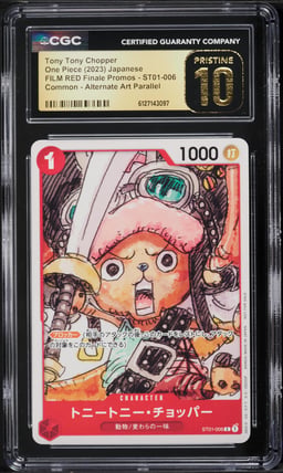 2023 One Piece FILM RED Finale Promos Alternate Art Parallel Tony Tony Chopper #ST01-006 CGC 10 PRISTINE