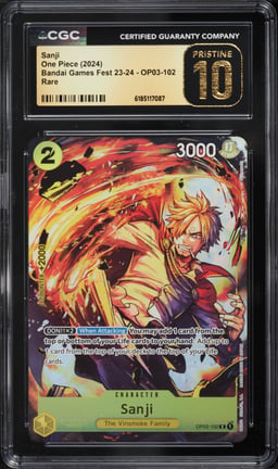 2024 One Piece Bandai Card Games Fest '23-'24 Sanji #OP03-102 CGC 10 PRISTINE