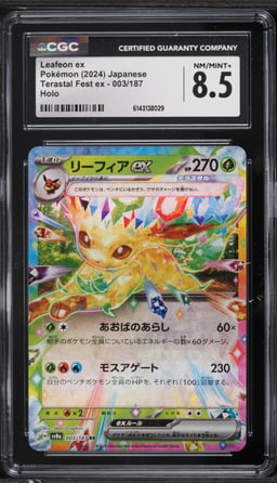 2024 Pokemon Japanese Scarlet & Violet Terastal Fest Ex Holo Leafeon Ex #3 CGC 8.5 NM-MT+