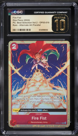 2024 One Piece Premium Collection Best Selection Volume 2 Fire Fist #OP05-019 CGC 10 PRISTINE