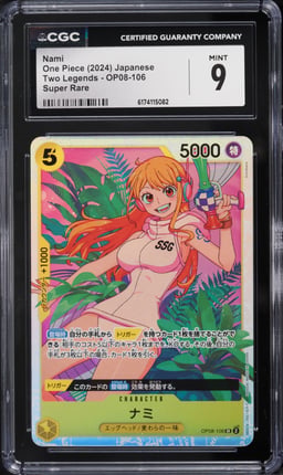 2024 One Piece Japanese Two Legends SR Nami #OP08-106 CGC 9 MINT
