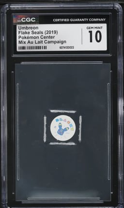 2019 Pokemon Center Flake Seals Mix Au Lait Campaign Umbreon CGC 10 GEM MINT