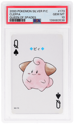 2000 Pokemon Playing Card Silver Set Queen of Spades Cleffa #173 PSA 10