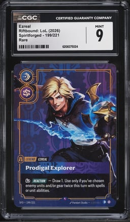 2026 Riftbound League Of Legends LoL Spiritforged Ezreal #199 CGC 9 MINT