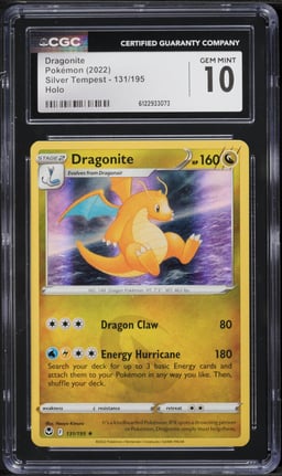 2022 Pokemon Sword & Shield Silver Tempest Holo Dragonite #131 CGC 10 GEM MINT