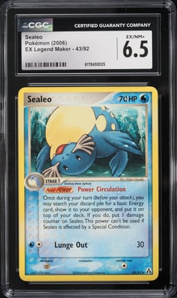 2006 Pokemon EX Legend Maker Sealeo #43 CGC 6.5 EXMT+