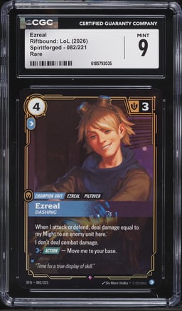 2026 Riftbound League Of Legends LoL Spiritforged Ezreal #82 CGC 9 MINT