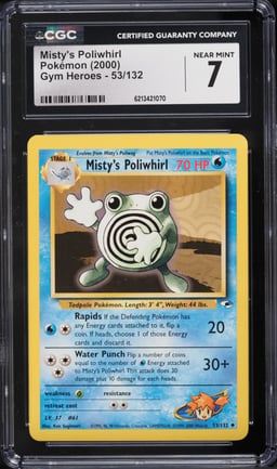 2000 Pokemon Gym Heroes Misty's Poliwhirl #53 CGC 7 NRMT