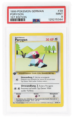 1999 Pokemon Base Set German 1st Edition Porygon #39 PSA 9