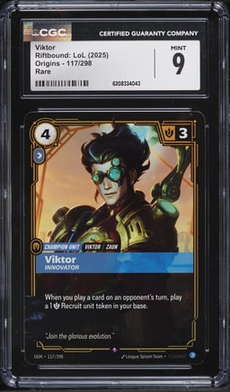 2025 Riftbound League Of Legends LoL Origins Viktor #117 CGC 9 MINT