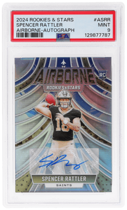 2024 Panini Rookies and Stars Airborne Autograph Spencer Rattler #A-SRR 24/99 PSA 9