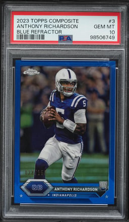 2023 Topps Chrome Composite Blue Refractor Anthony Richardson ROOKIE /150 PSA 10