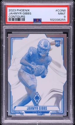 2023 Panini Phoenix Contours Jahmyr Gibbs ROOKIE #CON8 PSA 9 MINT