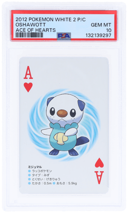 2012 Pokemon White 2 Playing Cards Ace of Hearts Oshawott PSA 10