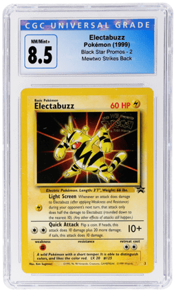 1999 Pokemon Wizards of the Coast Black Star Promo Mewtwo Strikes Back Electabuzz #2 CGC 8.5
