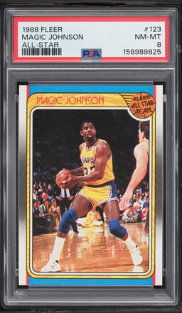 1988 Fleer All-Star Magic Johnson #123 PSA 8 NM-MT