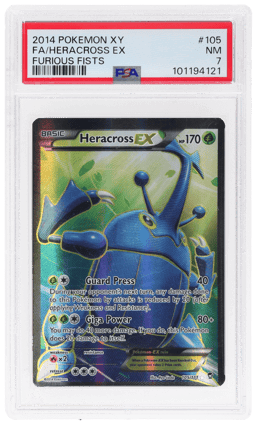 2014 Pokemon XY Furious Fists Heracross Ex #105 PSA 7