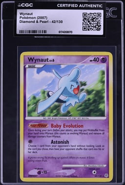 2007 Pokemon Diamond & Pearl Wynaut #42 CGC AUTH