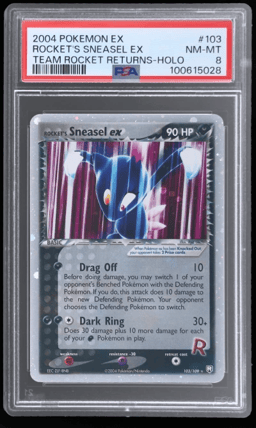 2004 Pokemon Ex Team Rocket Returns Holo Rocket's Sneasel Ex #103 PSA 8