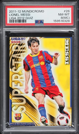 2011 Mundicromo Liga '12 Quiz Lionel Messi #26 PSA 8(mc) NM-MT